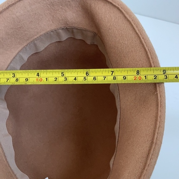 100% wool winter camel bucket hat w braided trim main image 8